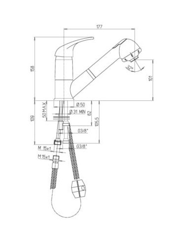 Plastimo Mengkraan met Handdouche Chroom | Shipsworld