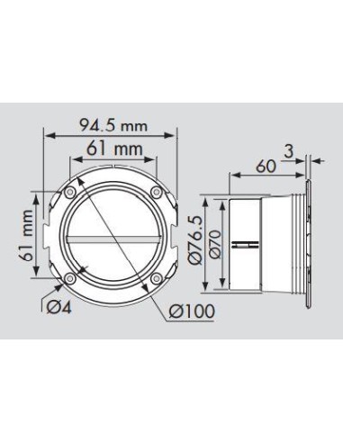 Plastimo Slangflens recht 3" wit | Shipsworld