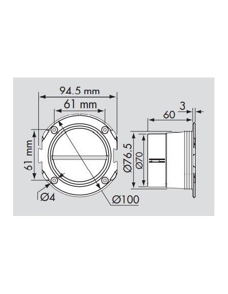 Plastimo Slangflens recht 3" wit | Shipsworld