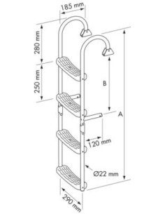 Plastimo Zwemtrap RVS 2 Vast 2 Klap 180° | Shipsworld 2
