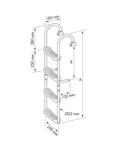Plastimo Zwemtrap RVS 3 Vast & 3 Klap 180° | Shipsworld