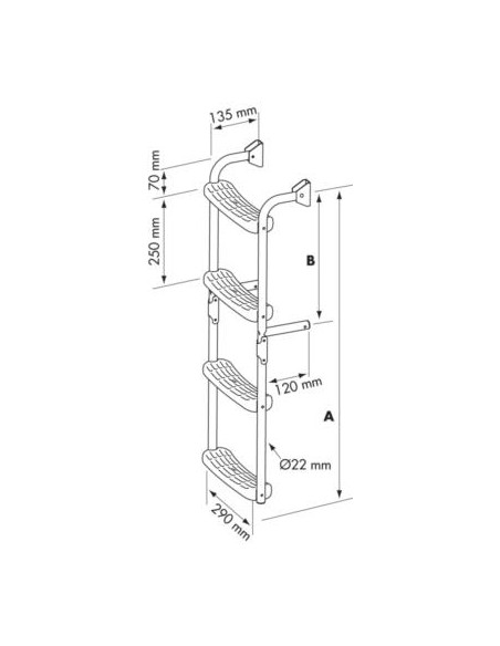 Plastimo Zwemtrap RVS 2 vast / 2 klap 90° | Shipsworld