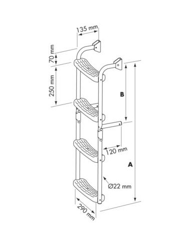 Plastimo Zwemtrap RVS 2 Vast & 3 Klap 90° | Shipsworld