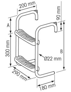 Plastimo Steigertrap RVS 2 treden | Shipsworld