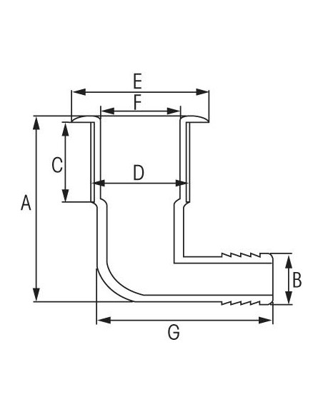 Plastimo Huiddoorvoer Haaks 25 mm Wit | Shipsworld