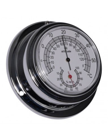 Thermometer / Hygrometer - Chroom - 95 mm - Altitude - Scheepsinstrumenten - 843 TH - € 65,00