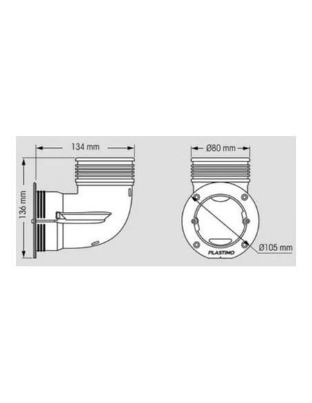Plastimo EZ Air Slangflens 80 mm Haaks | Shipsworld