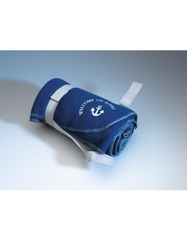 Fleece deken Welcome on Board Navy | Shipsworld