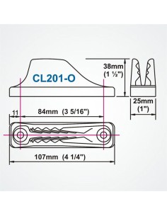 Clamcleat Vertical Old Style 6-10 mm Zwart | Shipsworld 2