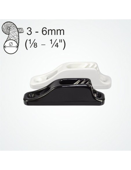 Clamcleat Junior Zwart 3-6 mm | Shipsworld