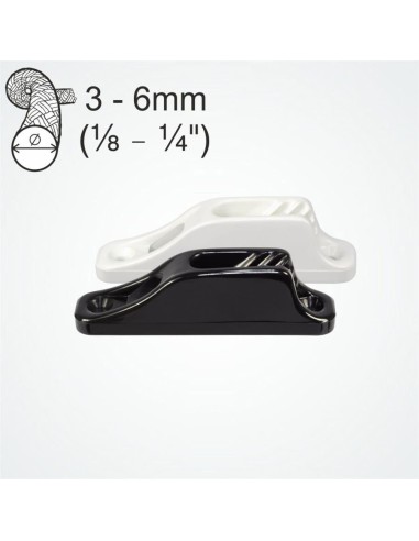 Clamcleat Junior Zwart 3-6 mm | Shipsworld