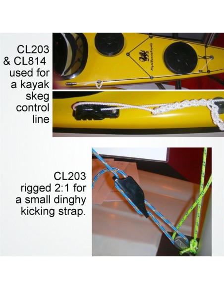 Clamcleat Junior Zwart 3-6 mm | Shipsworld