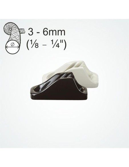 Clamcleat Mini Zwart 3-6 mm | Shipsworld