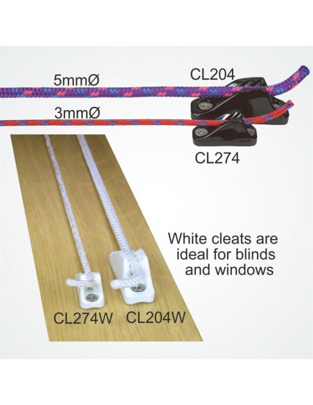 Clamcleat Mini Zwart 3-6 mm | Shipsworld