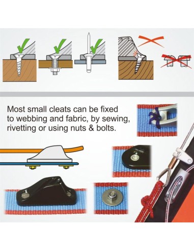 Clamcleat Mini Zwart 3-6 mm | Shipsworld