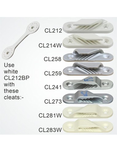 Clamcleat Achterplaat Wit voor CL212/214 | Shipsworld