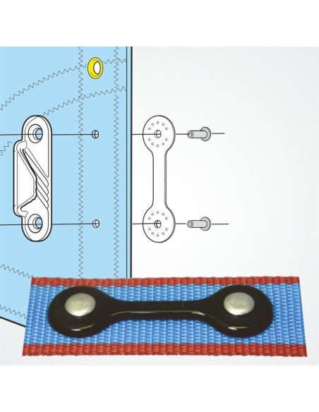 Clamcleat Achterplaat Wit voor CL212/214 | Shipsworld