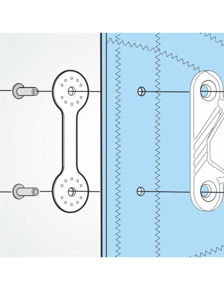 Clamcleat Achterplaat Wit voor CL212/214 | Shipsworld