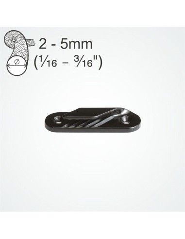 Clamcleat Fine Line Stuurboord Zwart | Shipsworld