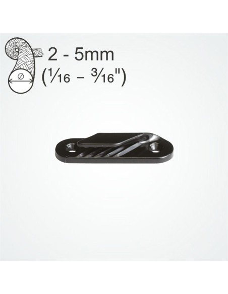 Clamcleat Fine Line Stuurboord Zwart | Shipsworld