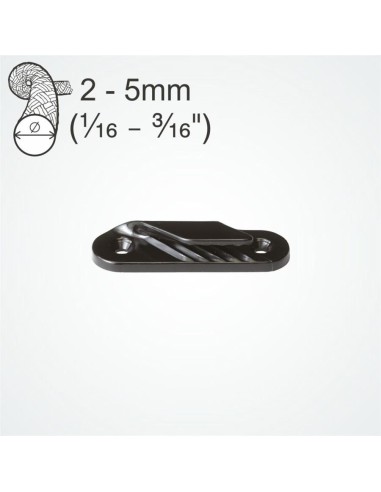 Clamcleat Fine Line bakboord 2-5 mm zwart | Shipsworld