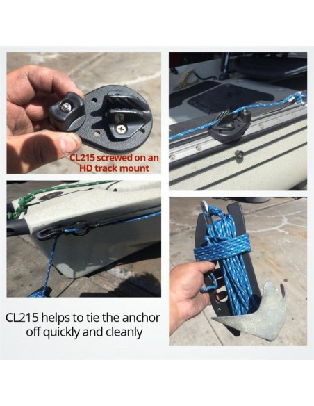 Clamcleat Side-Fixing Midi 4-8 mm zwart | Shipsworld