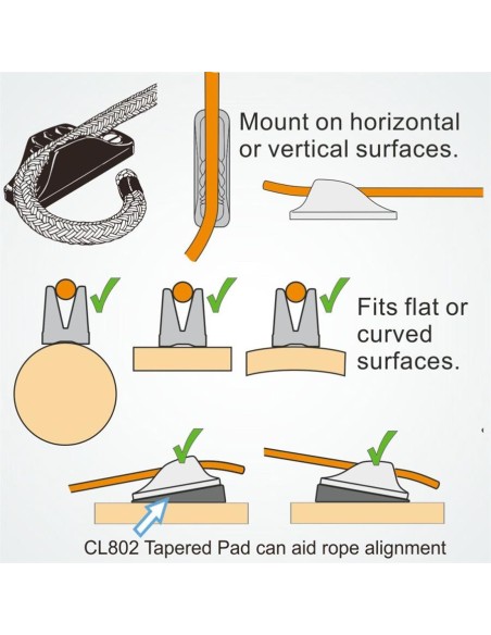 Clamcleat Racing Mini 3-6 mm Zilver | Shipsworld