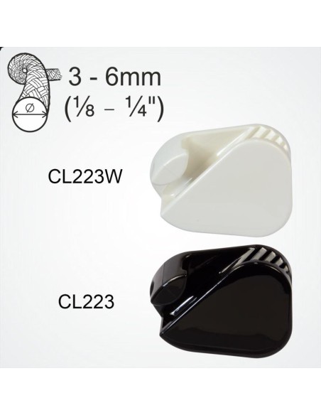 Clamcleat Loop Cleat 3-6 mm Zwart | Shipsworld