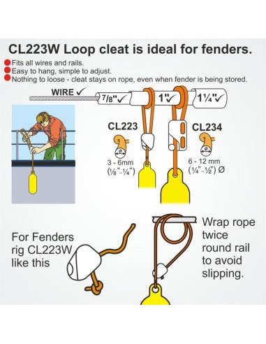 Clamcleat Loop Cleat 3-6 mm Wit | Shipsworld
