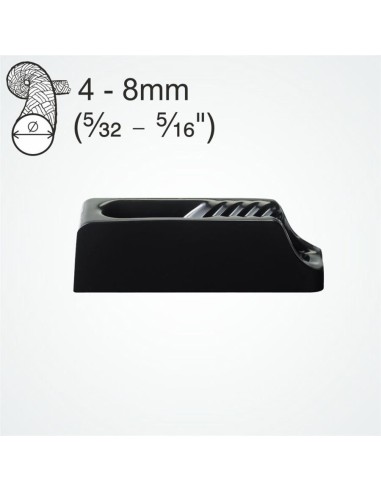 Clamcleat Midi met Fairlead 4-8mm Zwart | Shipsworld