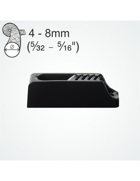 Clamcleat Midi met Fairlead 4-8mm Zwart | Shipsworld