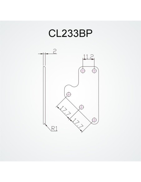 Witte Achterplaat voor CL233 Clamcleat | Shipsworld