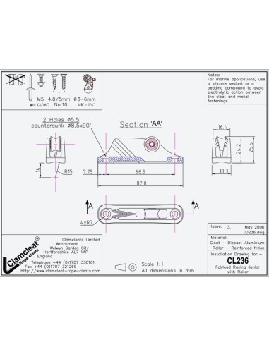 Clamcleat Racing Junior MK1 Rolgeleider | Shipsworld