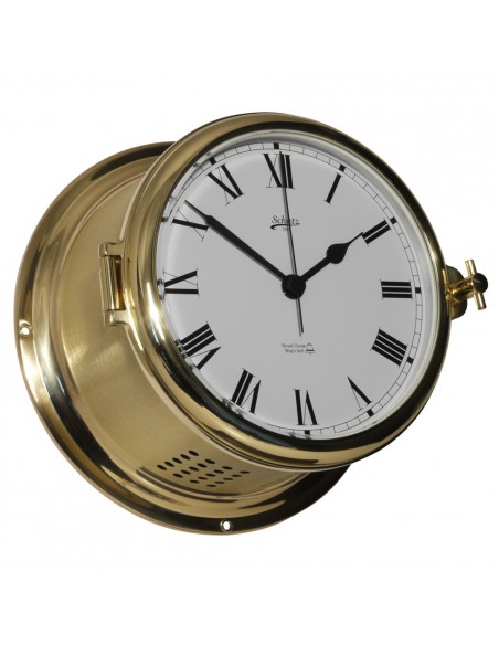 Royal 180 - Quartz Klok - Glazen Slaand - Romeins - Mat Messing - Schatz 1881
