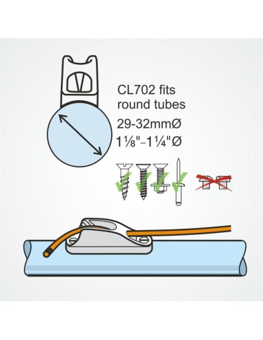 Clamcleat Aluminium Boom Cleat 3-6 mm | Shipsworld