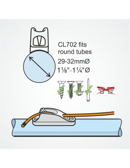 Clamcleat Aluminium Boom Cleat 3-6 mm | Shipsworld