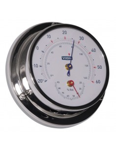 Thermometer / Hygrometer - Glanzend RVS - 97 mm - VION - Scheepsinstrumenten - A080 TH - € 105,00