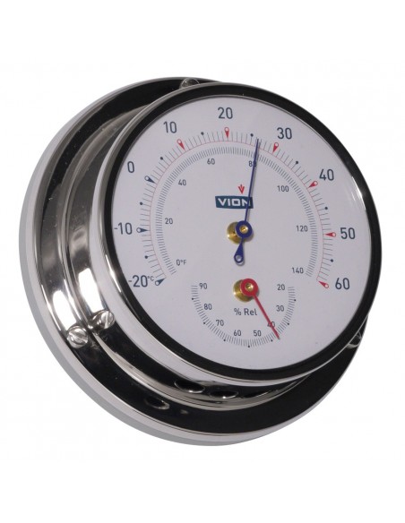 Thermometer / Hygrometer - Glanzend RVS - 97 mm - VION