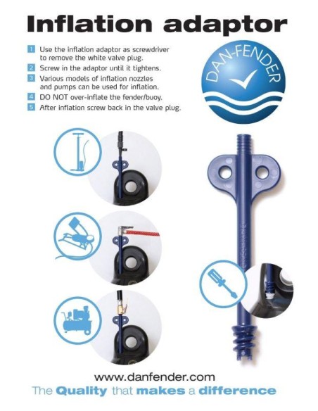 Dan-Fender Opblaas Adapter + Ventiel | Shipsworld
