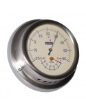 Thermometer / Hygrometer - Cremekleurig - Geborsteld RVS - 129 mm