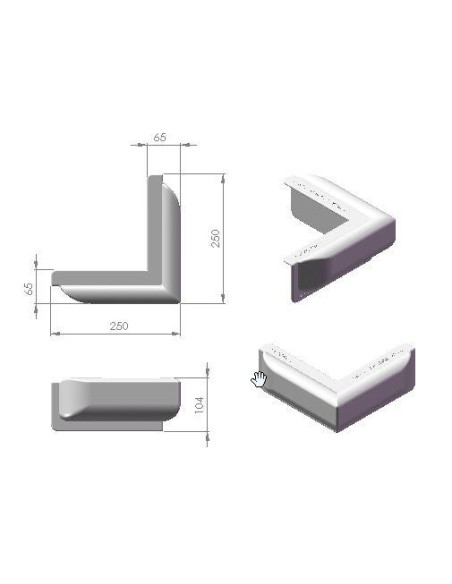 Steiger fender hoek 250x250 mm navy | Shipsworld