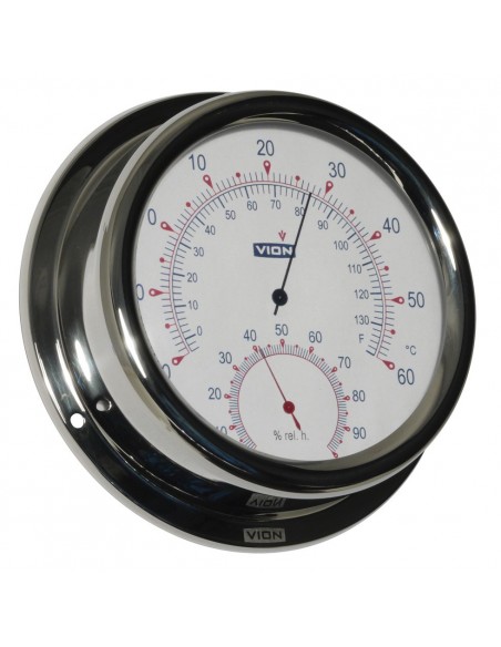 Thermometer / Hygrometer - Glanzend RVS - 150 mm - VION