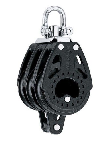Harken Carbo 75mm 3-schijfsblok met hondsvot | Shipsworld