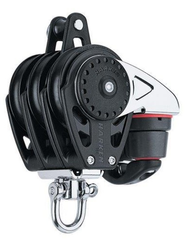 Harken Carbo 75mm 3-schijfsblok met klem | Shipsworld