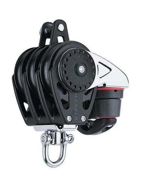 Harken Carbo 75mm 3-schijfsblok met klem | Shipsworld