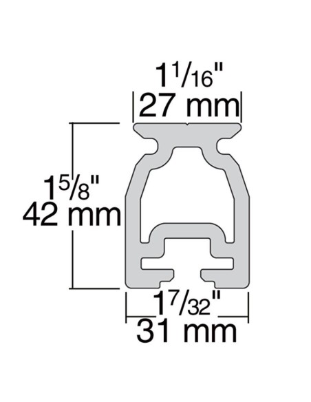 Harken 27mm MR rail CB hoog 150cm | Shipsworld