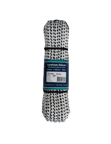 U-Rope Landvast Deluxe 12 mm x 12 m wit/navy | Shipsworld