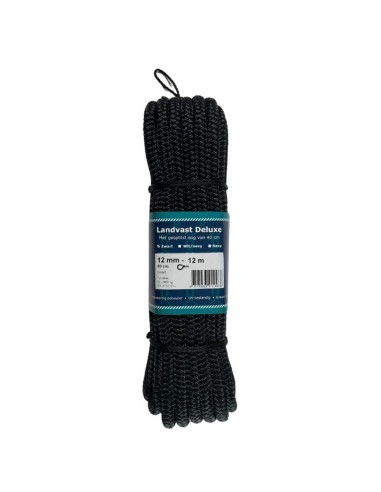 U-Rope Landvast Deluxe 12mm x 12m Zwart | Shipsworld