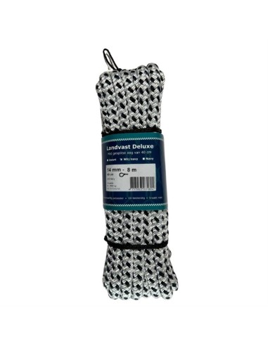 U-Rope Landvast Deluxe 14mm x 8m Wit/Navy | Shipsworld