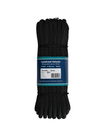U-Rope Landvast Deluxe 14mm x 14m Zwart | Shipsworld